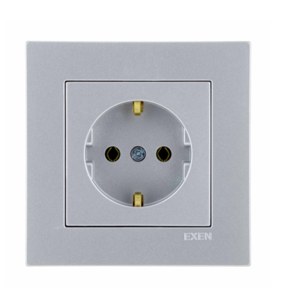 Exen Karell Blisterli Gümüş Topraklı Priz