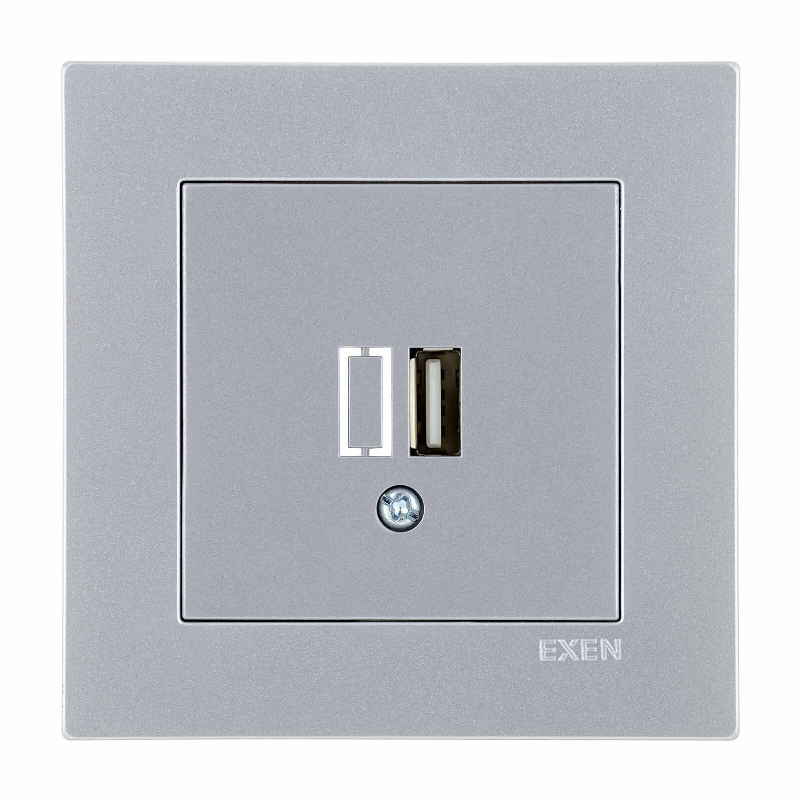 Exen Karell Blisterli Gümüş Usb Şarj Prizi