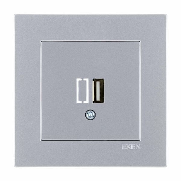 Exen Karell Blisterli Gümüş Usb Şarj Prizi