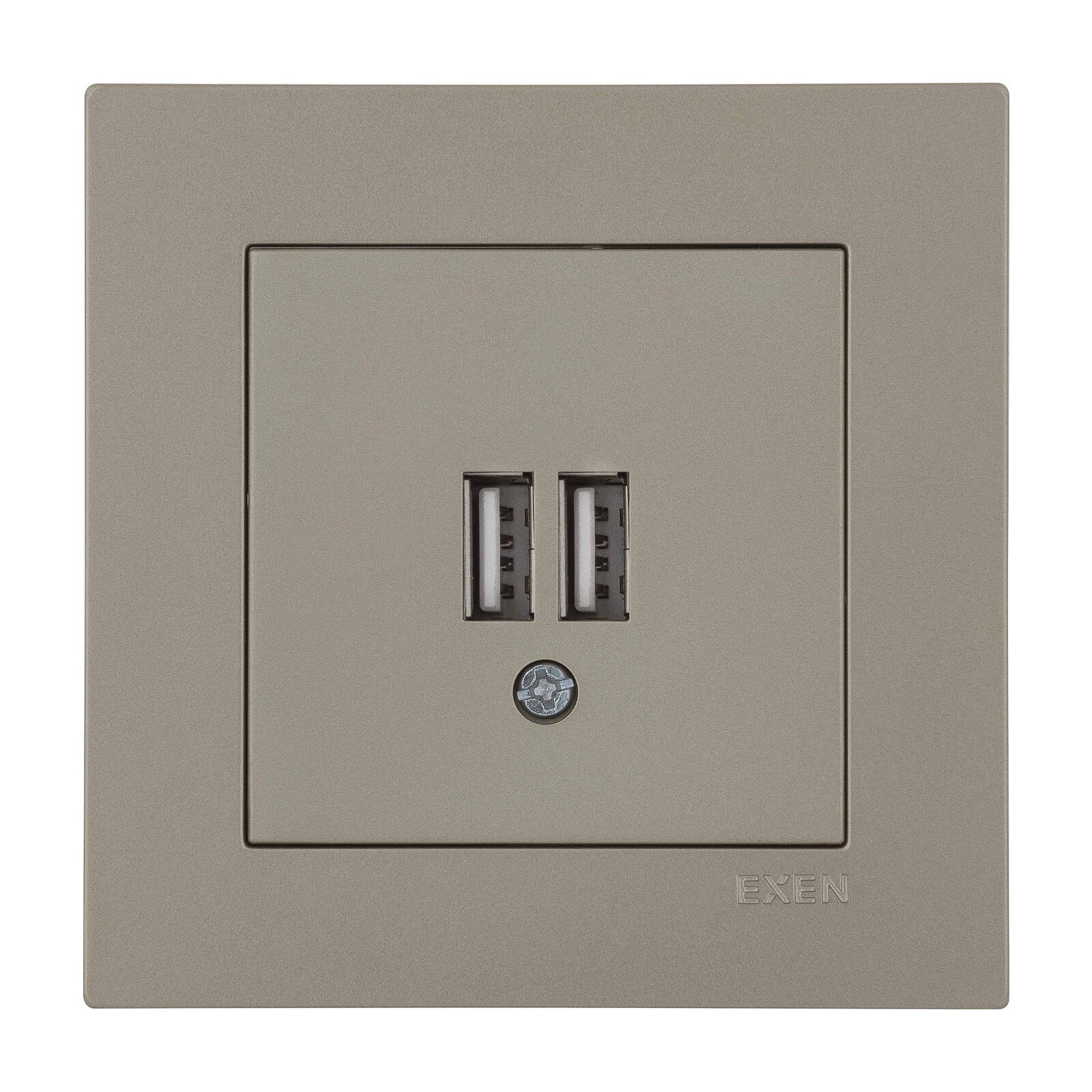 Exen Karell Blisterli Titanyum 2x Usb Şarj Prizi