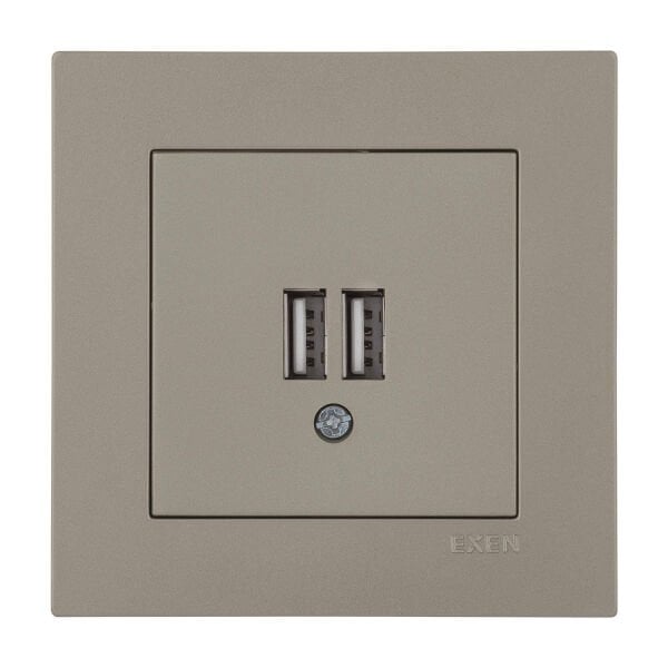 Exen Karell Blisterli Titanyum 2x Usb Şarj Prizi