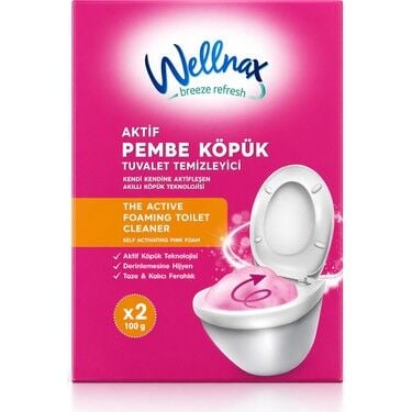 Wellnax Aktif Pembe Köpük Tuvalet Temiz. 2x100gr