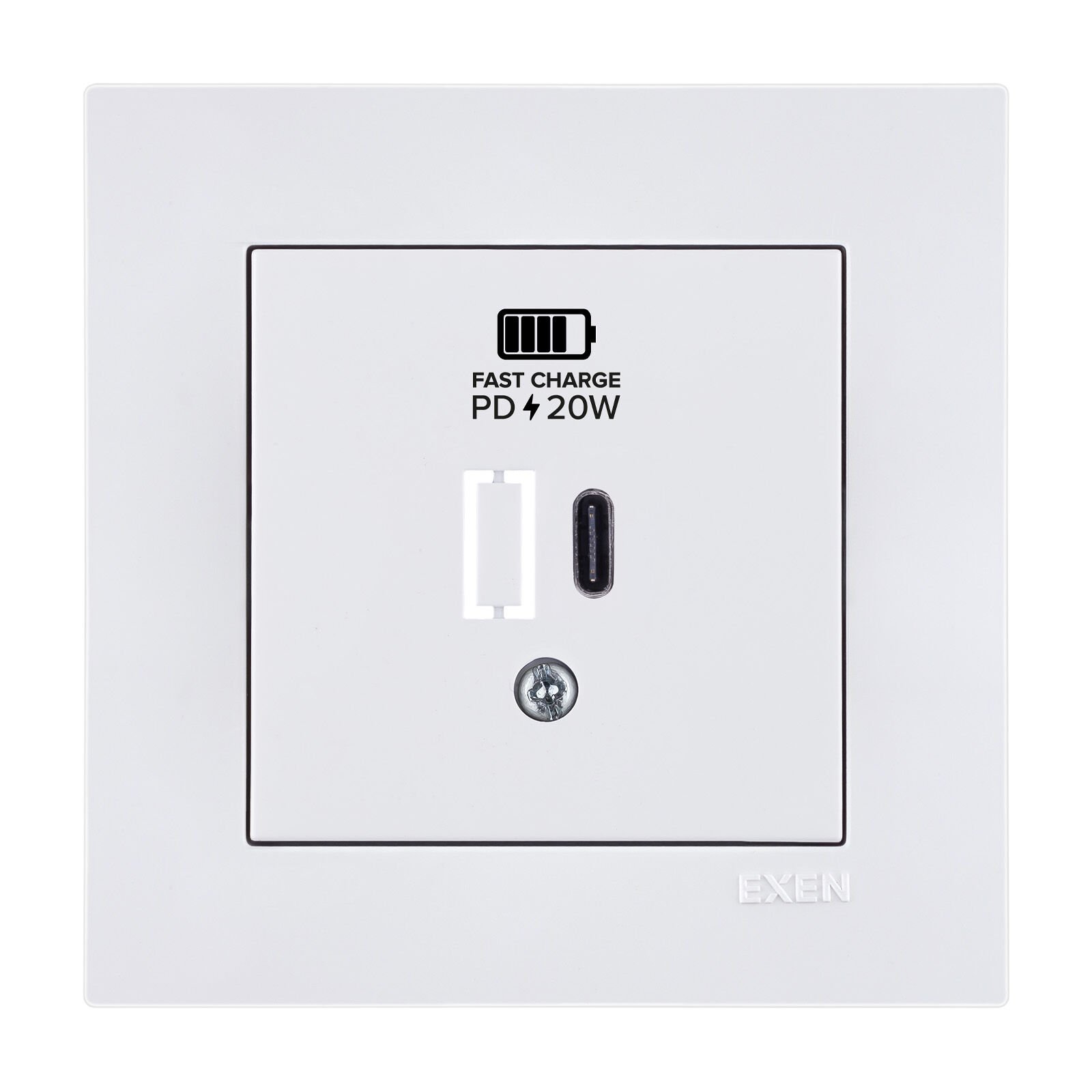 Exen Karell Blisterli Beyaz Usb Şarj Prizi Type-C