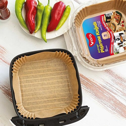 Viora Airfryer Pişirme Kağıdı Kare 16cm 50li