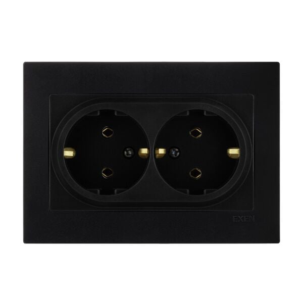Exen Karell Blisterli Siyah İkili Topraklı Priz