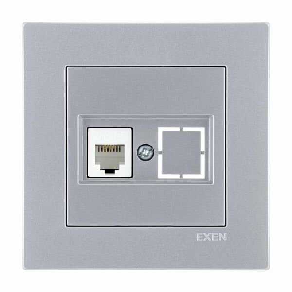 Exen Karell Blisterli Gümüş Nümeris Telefon Prizi