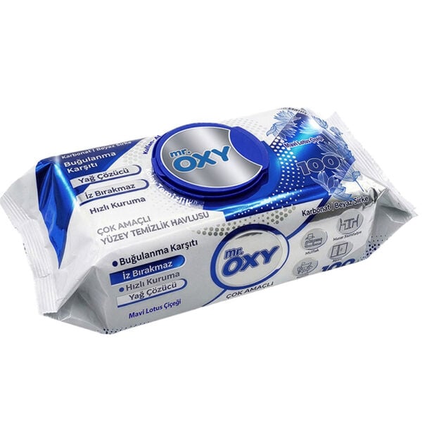 Mr Oxy Yüzey Temizleme Havlusu Mavi Lotus 100lü