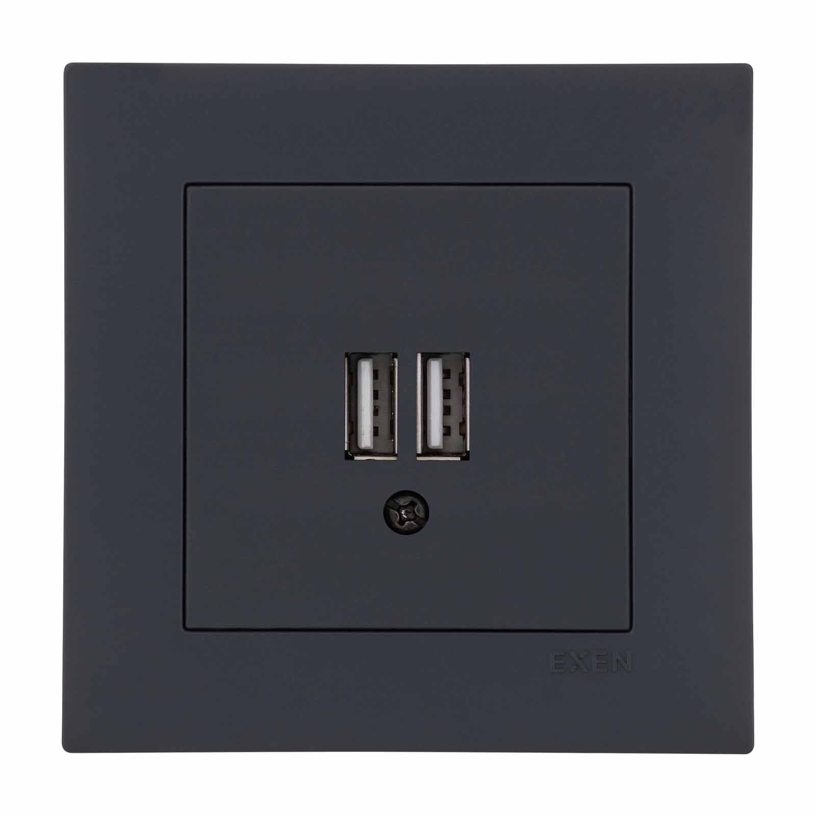 Exen Karell Blisterli Füme 2x Usb Şarj Prizi