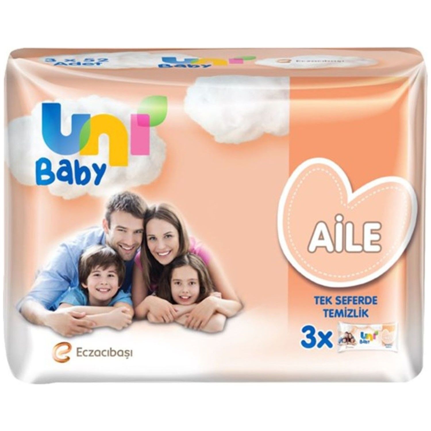 Uni Baby Aile Islak Mendil 3x52 li