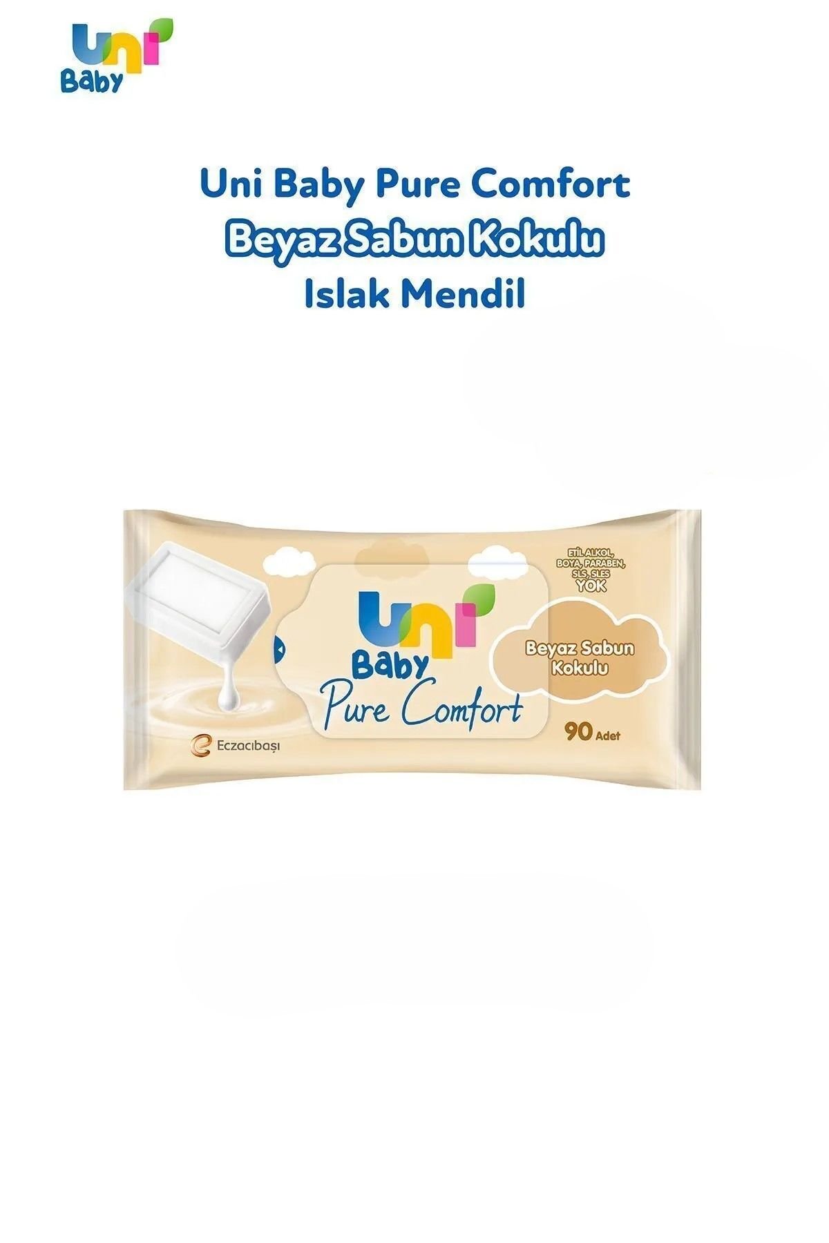 Uni Baby Pure Comf.Islak Mendil Beyaz Sabun 90lı