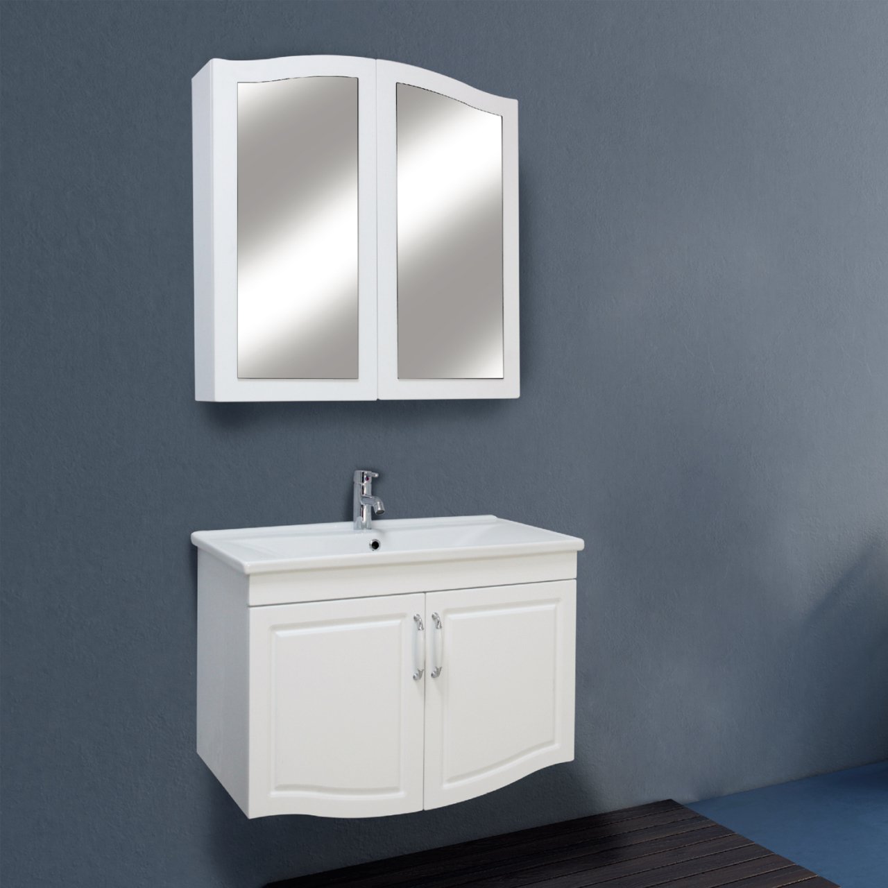 Alvit Berlin Banyo Dolabı Takım 80cm Mat Beyaz