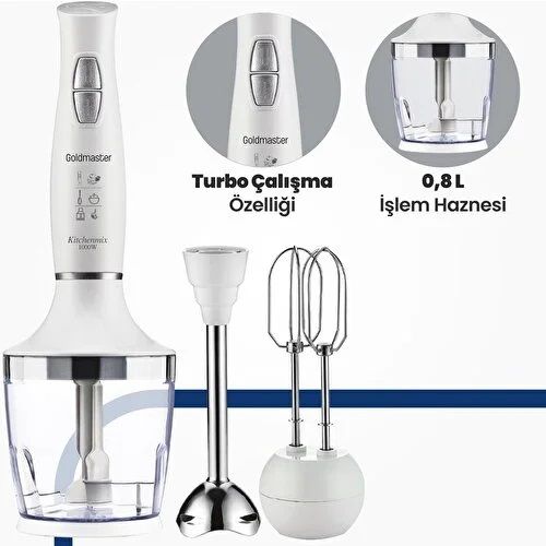 Goldmaster IN-6140W Kitchenmix Blender Set Beyaz
