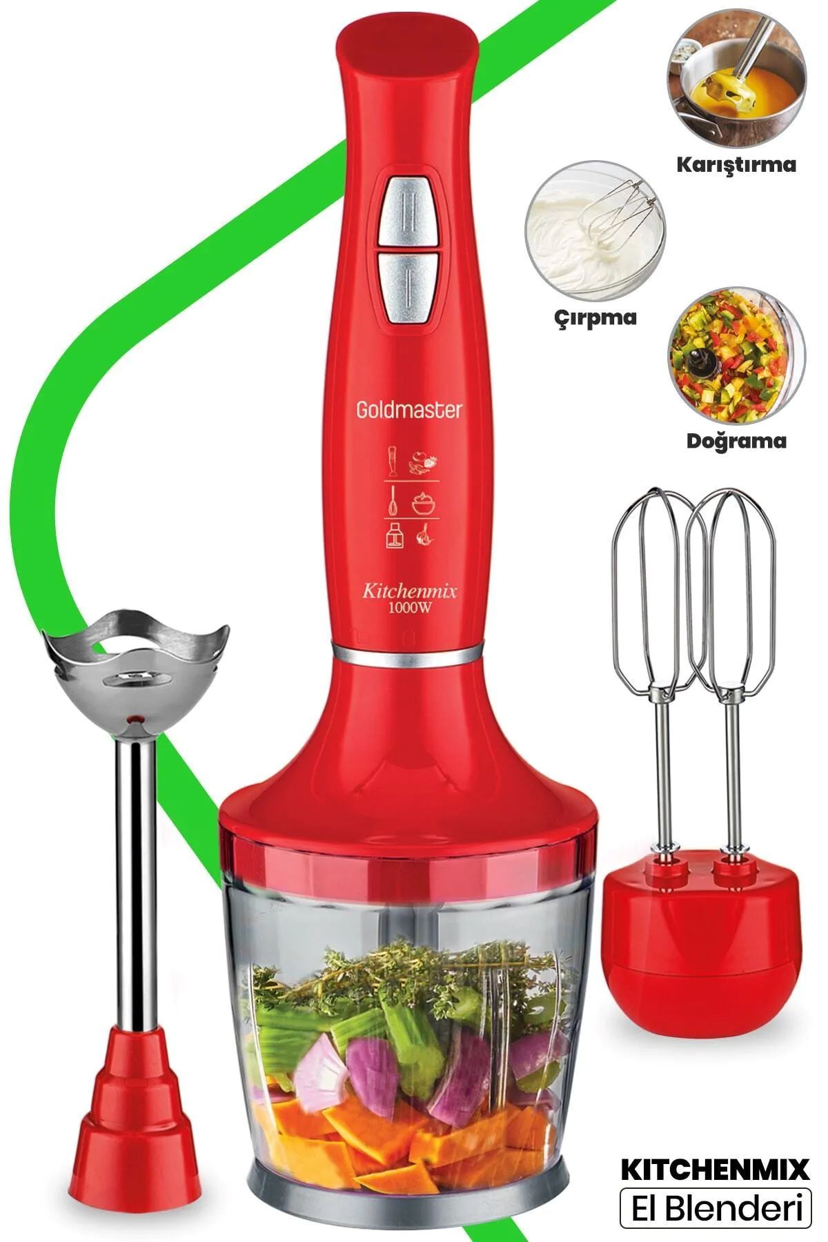 Goldmaster IN-6140w Kitchenmix Blender Set Kırmızı
