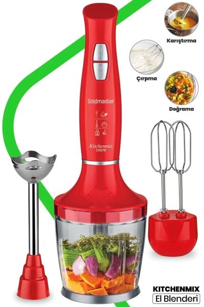 Goldmaster IN-6140w Kitchenmix Blender Set Kırmızı