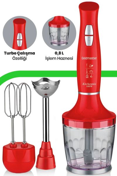 Goldmaster IN-6140K Kitchenmix Blender Set Kırmızı