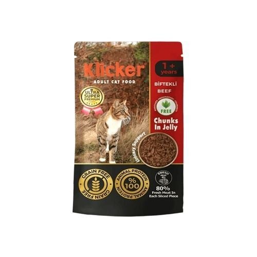 Klıcker Pouch Kedi Maması Biftekli 85gr