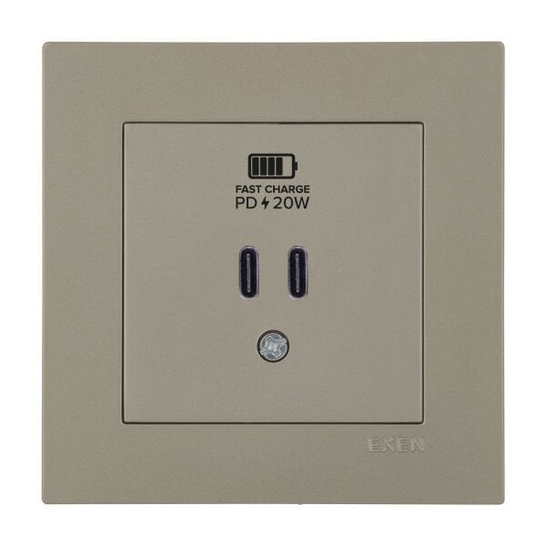 Exen Karell Blisterli Titanyum Usb Şarj Priz Typ-C