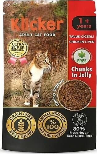 Klıcker Pouch Kedi Maması Tavuk Ciğer 85gr