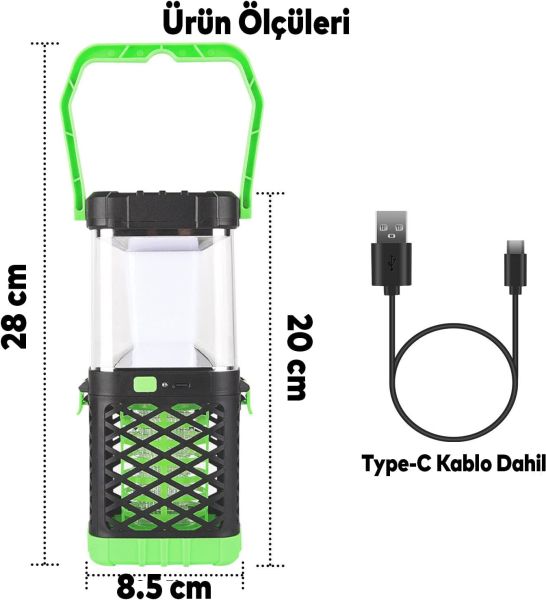 Klaus Kamp Lambası 3W 200 Lümen 1200mah Mor Işık