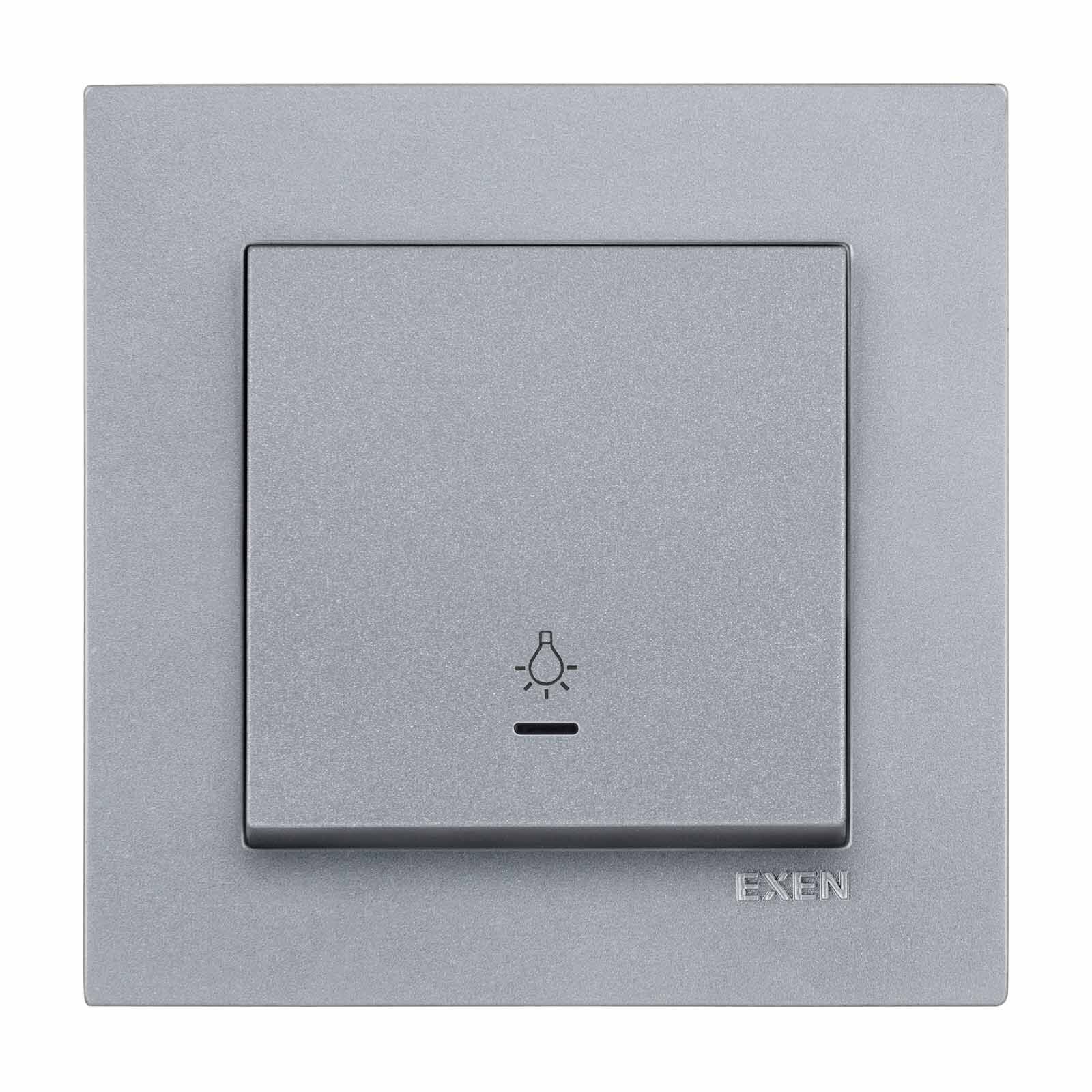 Exen Karell Blisterli Gümüş Işıklı Light Anahtar