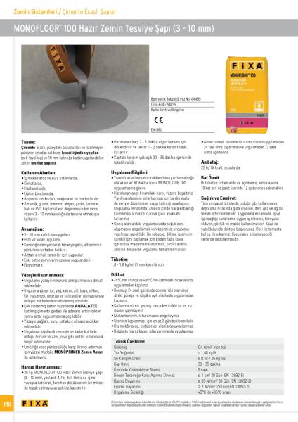 Fixa Monofloor 100 Tesviye Şapı C25/E 25kg