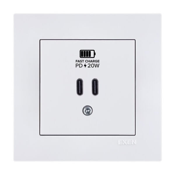 Exen Karell Blisterli Beyaz 2x Usb Şarj P.Type-C