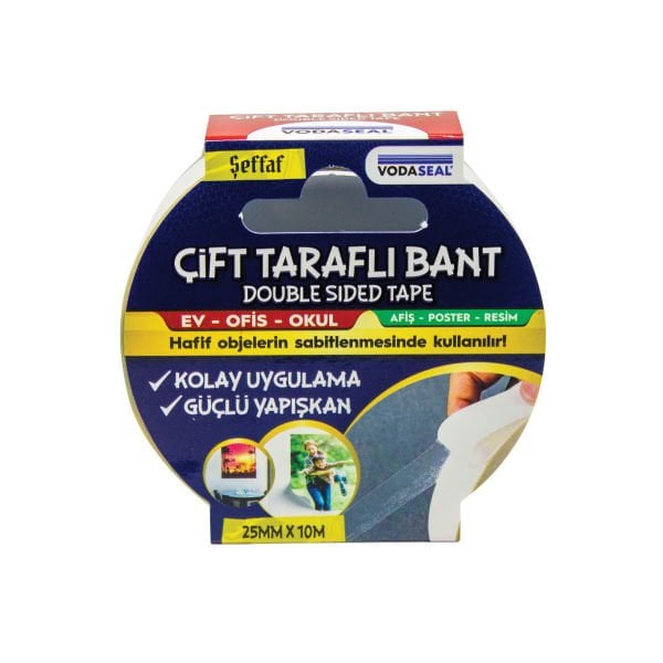 Vodaseal Çift Taraflı Filmik Bant 25mmx10mt