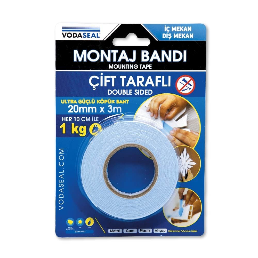 Vodaseal Çift Taraflı Montaj Bandı 20mmx3mt
