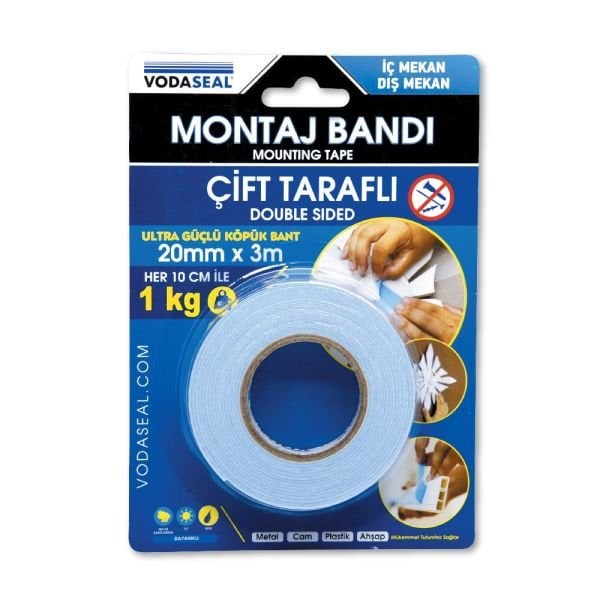 Vodaseal Çift Taraflı Montaj Bandı 20mmx3mt