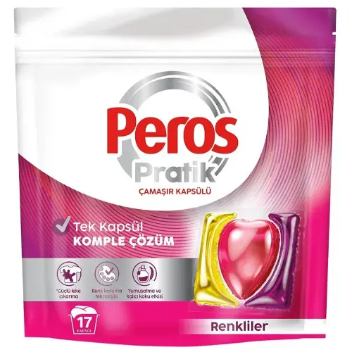 Peros 17 Kapsül Çamaşır Deterjanı Renkliler