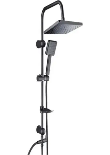 Tema Rain Tetra Tepe Duş Seti Mat Siyah