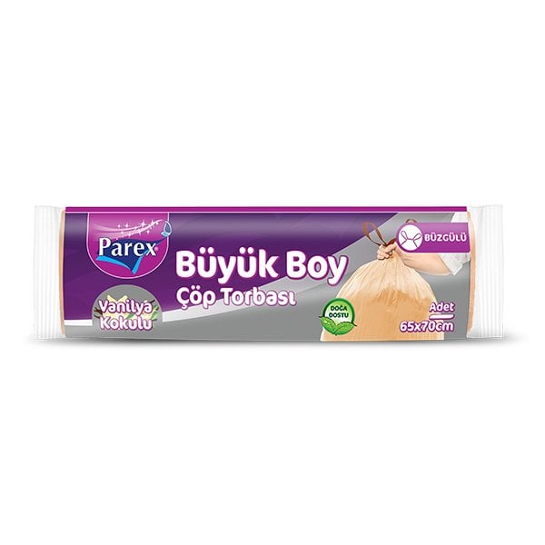 Parex Eko Büzgülü Vanilya Kokulu Çöp Torbası Büyük