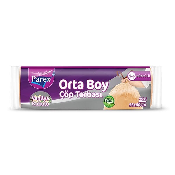 Parex Eko Büzgülü Vanilya Kokulu Çöp Torbası Orta