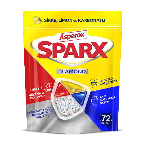 Asperox Sparx Diamond Bulaşık Mak.Kapsül 72li