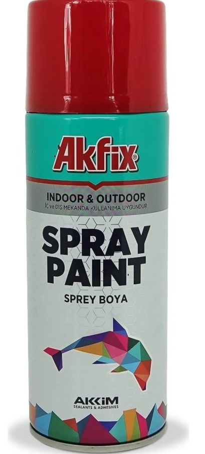 Akfix RAL3020 Parlak Kırmızı Sprey Boya 400ml
