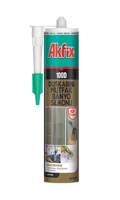 Akfix 100D Duşakabin Mutfak Banyo Silikonu Şeffaf