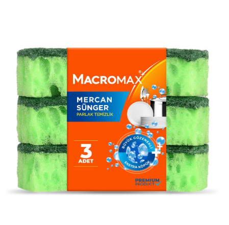 Macromax Mercan Sünger 3 lü