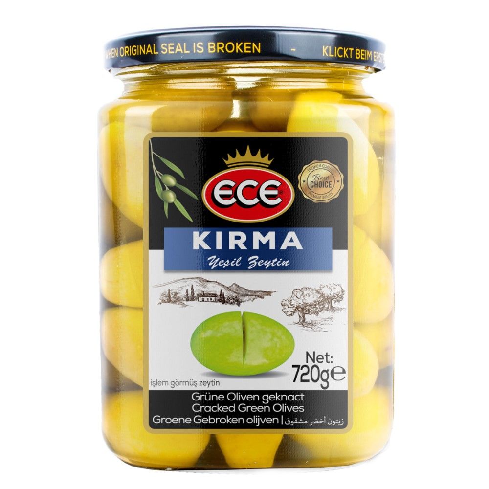 Ece Kırma Yeşil Zeytin Kavanoz 720cc