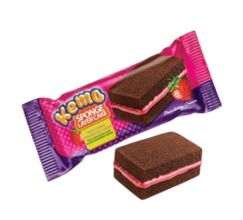 Kemo Çilek Aromalı İki Katlı Kek 35gr