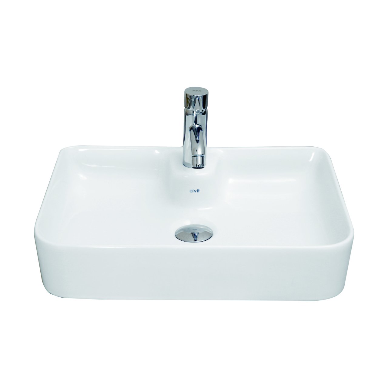 Alvit Smartslim Tez.Üstü Bat Lavabo 35x50cm Beyaz