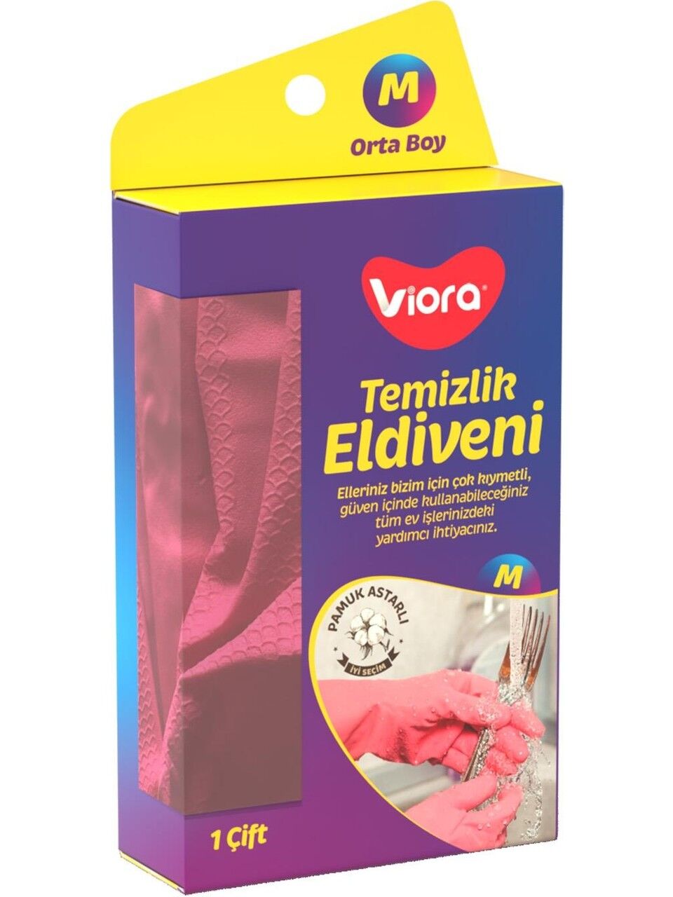 Viora Temizlik Eldiveni Pembe Medium