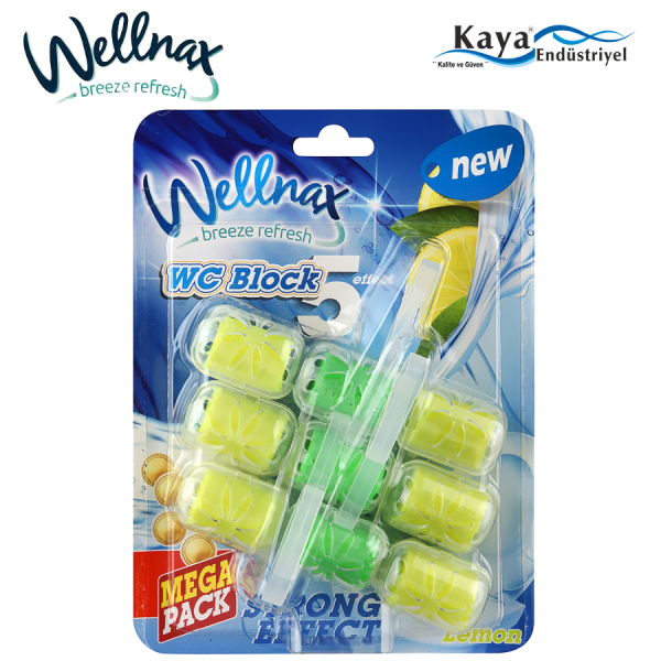 Wellnax Wc Blok Mavi Su Üçlü Limon