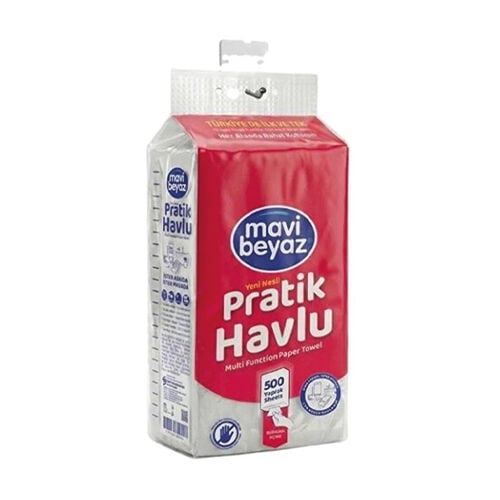 Mavi Beyaz Pratik Havlu 500 Yaprak