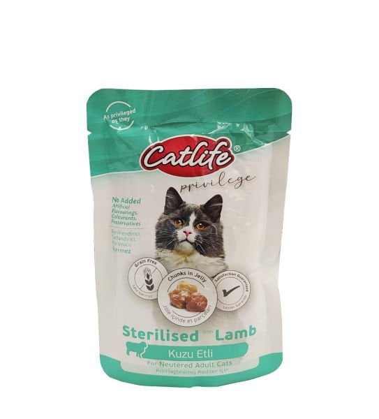 Catlife Pouch Kedi Kısır Kuzu 85gr