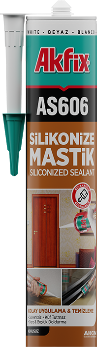 Akfix AS606 Silikonize Akrilik Mastik Gri