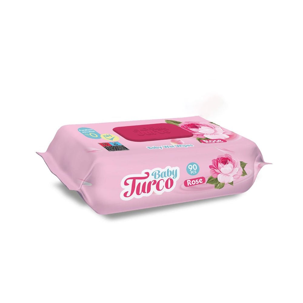 Baby Turco Gül Kokulu Islak Havlu 90 lı