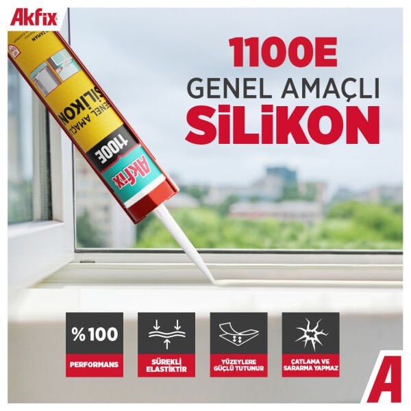 Akfix 1100E Genel Amaçlı Silikon 280gr Şeffaf