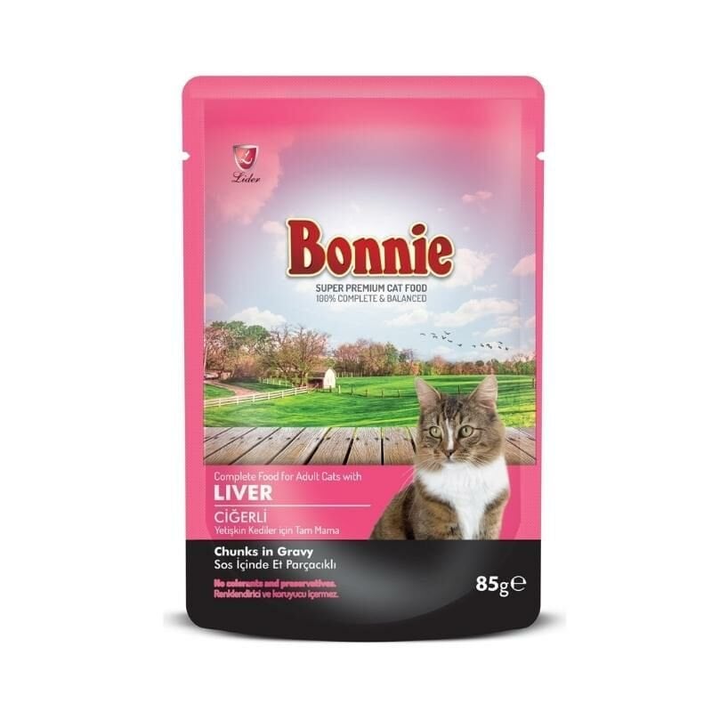 Bonnie Kedi Pouch Kuzu Etli Ciğerli 85gr