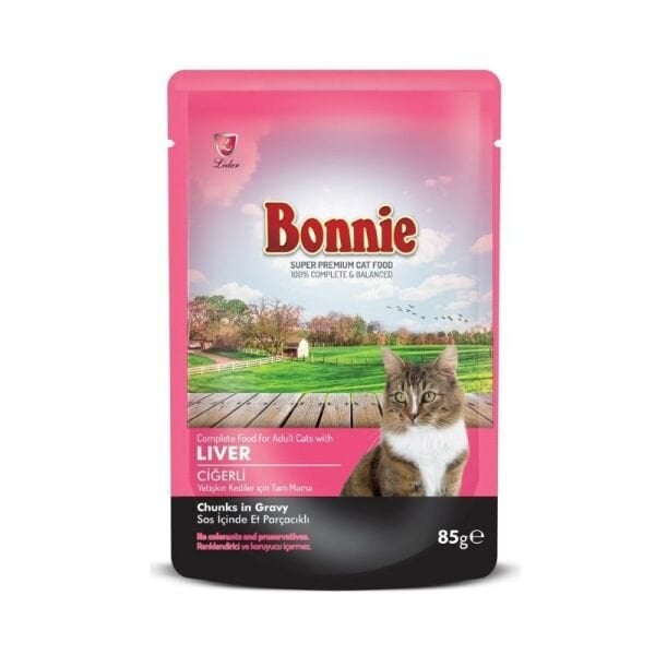Bonnie Kedi Pouch Kuzu Etli Ciğerli 85gr
