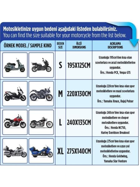 Automix 4 Mevsim Motosiklet Örtüsü Small